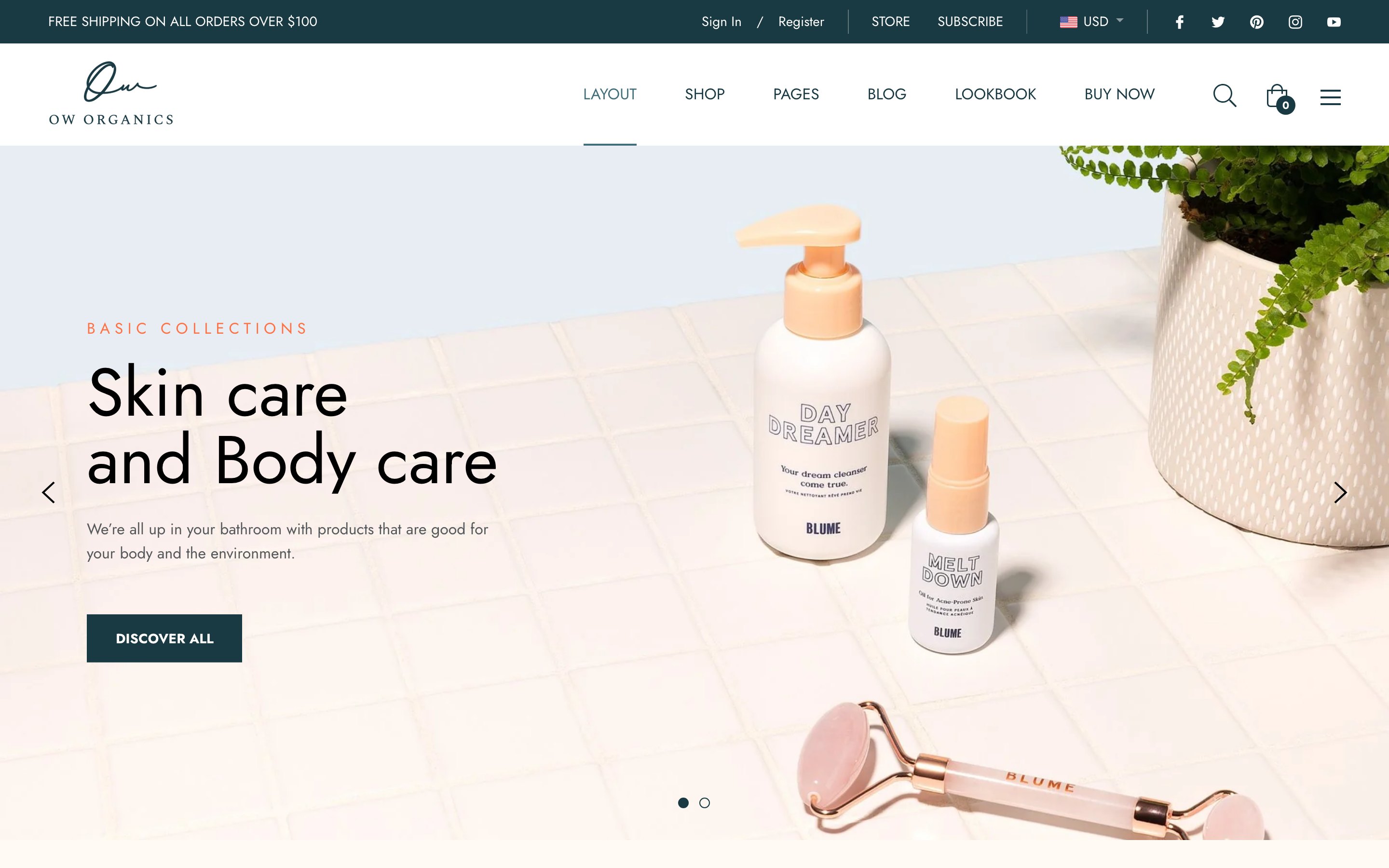 OW Organics — desktop view
