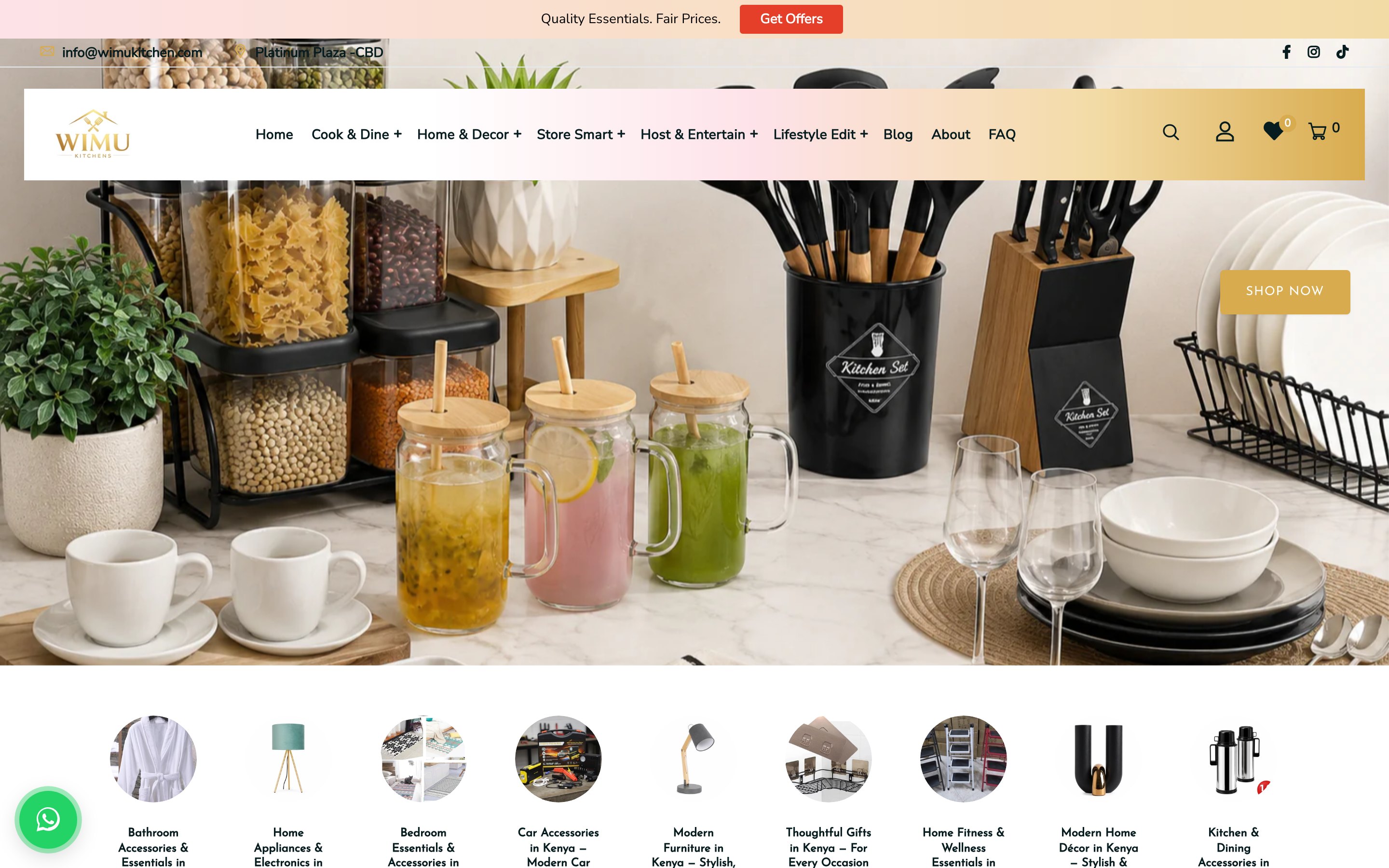 Wimu Kitchens — desktop view